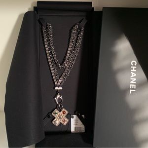 Chanel large stained glass medallion necklace